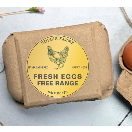 ファームオモダンパーソナライズされたーナー名ゴールデン ラウンドシール