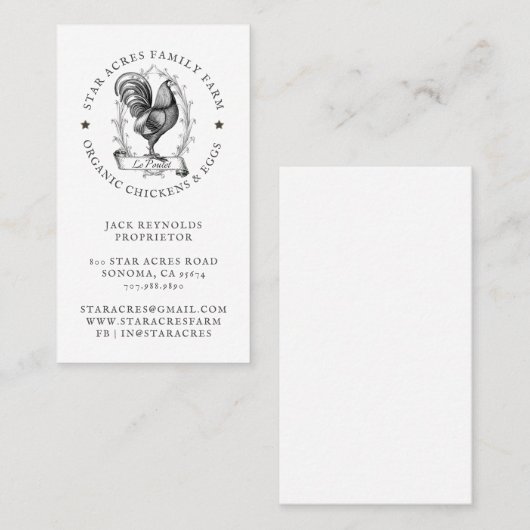 ファームオーガニックヴィンテージヘンビジネスカード 名刺 (正面/裏面)
