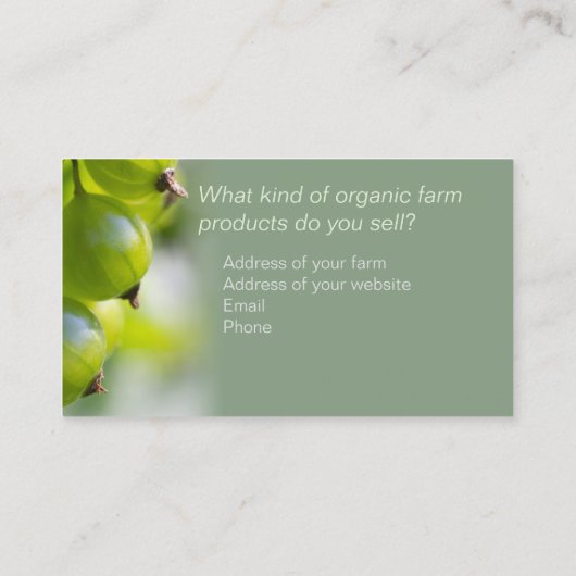 ファームオーガニック製品CC0209名刺 名刺 (裏面)