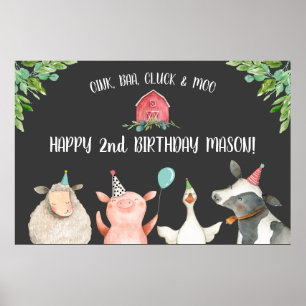 ファームオールドマクドナルド納屋周囲の庭レッドアニマルズへようこそ ポスター