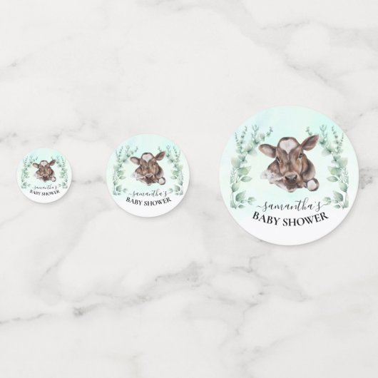 ファームカウカーフベビーシャワーユーカリ コンフェッティ (裏面)