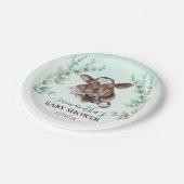 ファームカウカーフベビーシャワーユーカリ ペーパープレート (アングル)