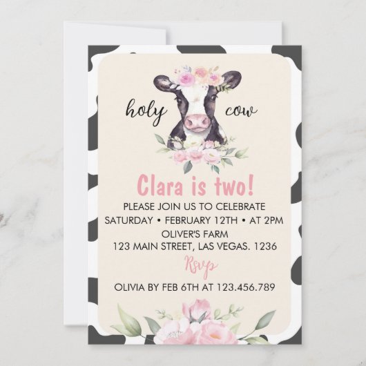 ファームカウガール2nd誕生日招待状 招待状 (正面)