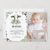 ファームカウファースト誕生日フォト招待状 サンキューカード (正面)