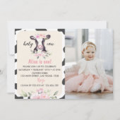 ファームカウファースト誕生日フォト招待状 サンキューカード (正面)