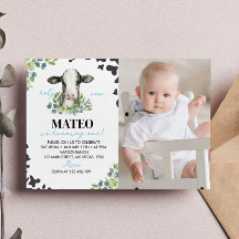 ファームカウファースト誕生日フォト招待状