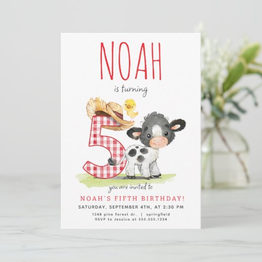 ファームカウフィフス誕生日招待状 招待状 (スタンド正面)