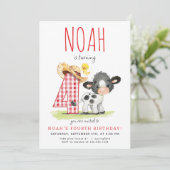 ファームカウフォー誕生日招待状 招待状 (スタンド正面)