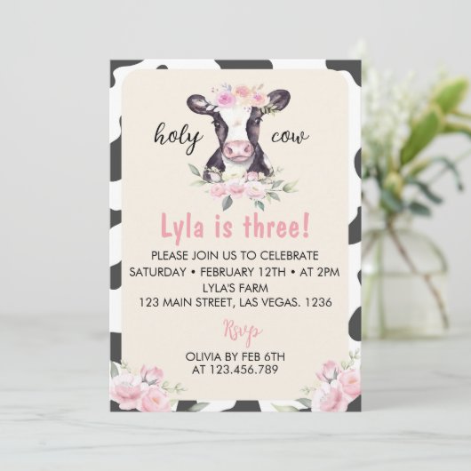 ファームカウー誕生日招待状 招待状 (スタンド正面)