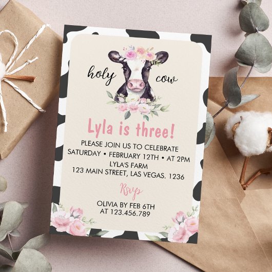 ファームカウー誕生日招待状 招待状