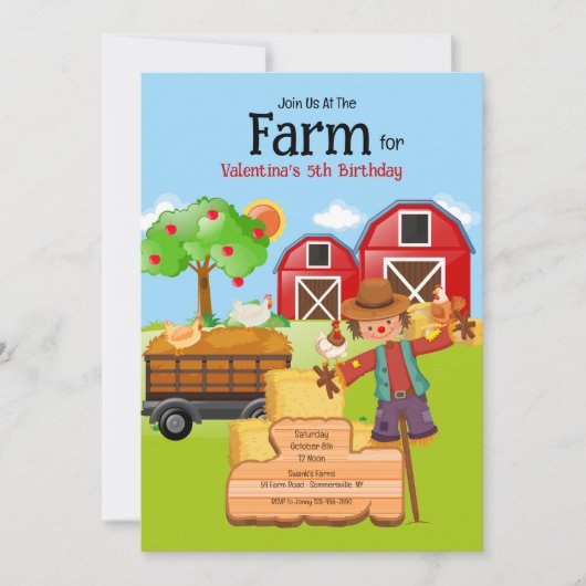 ファームカクレクロウ誕生日 招待状 (正面)