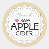 ファームカスタマイズスタイル自家製アップルバターラベル ラウンドシール (正面)