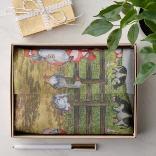 ファームカントリーカウミルキング格言風景 薄葉紙 (ギフト)