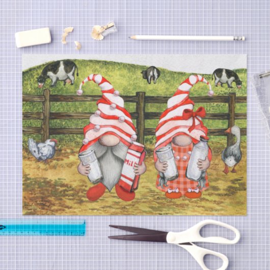 ファームカントリーカウミルキング格言風景 薄葉紙 (クラフト)