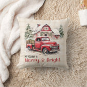 ファームカントリーバーンレッドトラッククリスマス クッション (ブランケット)