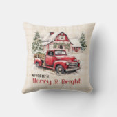 ファームカントリーバーンレッドトラッククリスマス クッション (裏面)