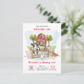 ファームカントリーベビー!st誕生日招待状 ポストカード (スタンド正面)