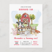 ファームカントリーベビー!st誕生日招待状 ポストカード (正面)