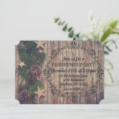 ファームカントリー素朴ファームハウスクリスマスデイディナー 招待状 (スタンド正面)