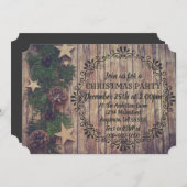 ファームカントリー素朴ファームハウスクリスマスデイディナー 招待状 (正面/裏面)