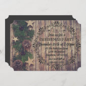 ファームカントリー素朴ファームハウスクリスマスデイディナー 招待状 (正面/裏面)