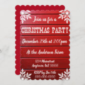 ファームカントリー素朴ファームハウスクリスマスデイディナー 招待状 (正面/裏面)