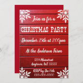 ファームカントリー素朴ファームハウスクリスマスデイディナー 招待状 (正面/裏面)