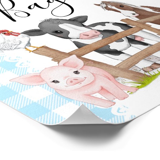 ファームカントリー赤ちゃんシャワー推測バッグの何が ポスター (角)