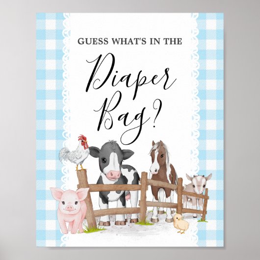 ファームカントリー赤ちゃんシャワー推測バッグの何が ポスター (正面)