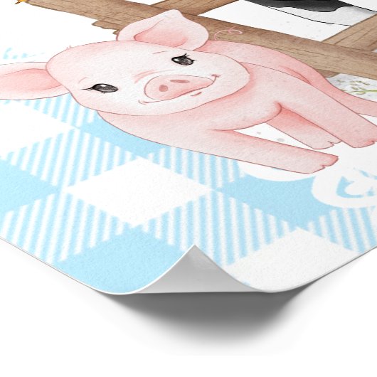 ファームカントリー赤ちゃんシャワー歓迎サイン ポスター (角)