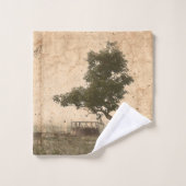 ファームカ素朴ントリーベージュヴィンテージアンティークツリー バスタオルセット (ウォッシュタオル)