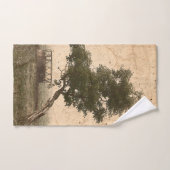 ファームカ素朴ントリーベージュヴィンテージアンティークツリー バスタオルセット (ハンドタオル)