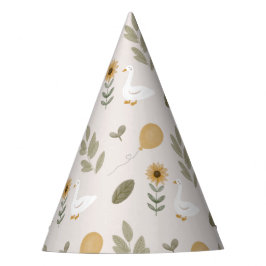 ファームガチョウひまわり黄色バルーン パーティーハット