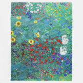 ファームガーデンウィズサンフラワーズグスタフクリムト フリースブランケット (正面)