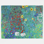 ファームガーデンウィズサンフラワーズグスタフクリムト フリースブランケット (正面(横))