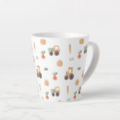 ファームガーデン水彩おもしろいパターン カフェラテマグ (右アングル)