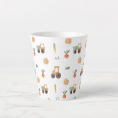 ファームガーデン水彩おもしろいパターン カフェラテマグ (正面)