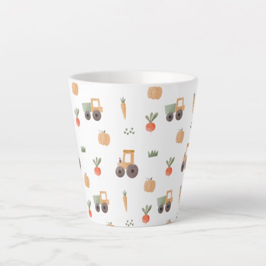 ファームガーデン水彩おもしろいパターン カフェラテマグ (正面)