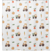 ファームガーデン水彩おもしろいパターン シャワーカーテン (正面)