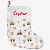 ファームガーデン水彩おもしろいパターン スモールクリスマスストッキング (正面)