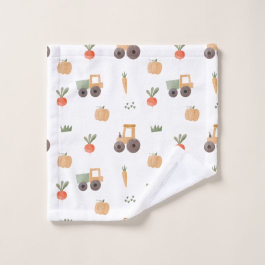 ファームガーデン水彩おもしろいパターン バスタオルセット (ウォッシュタオル)