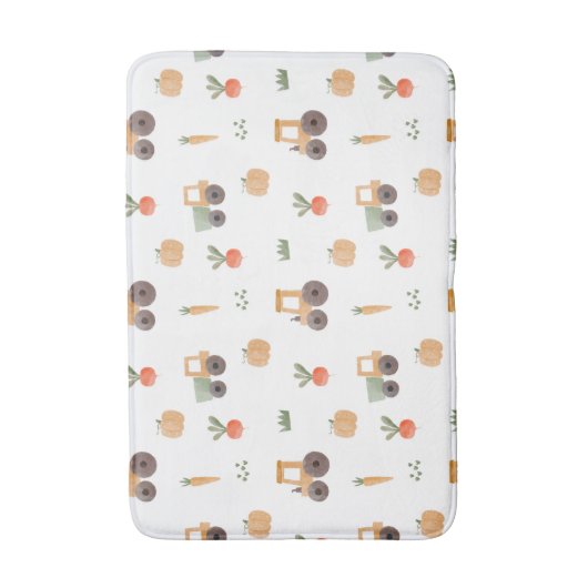 ファームガーデン水彩おもしろいパターン バスマット (正面縦)