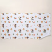 ファームガーデン水彩おもしろいパターン ビーチタオル (正面)