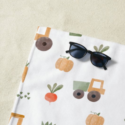 ファームガーデン水彩おもしろいパターン ビーチタオル (インサイチュ)