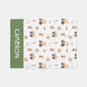 ファームガーデン水彩おもしろいパターン フリースブランケット (正面(横))