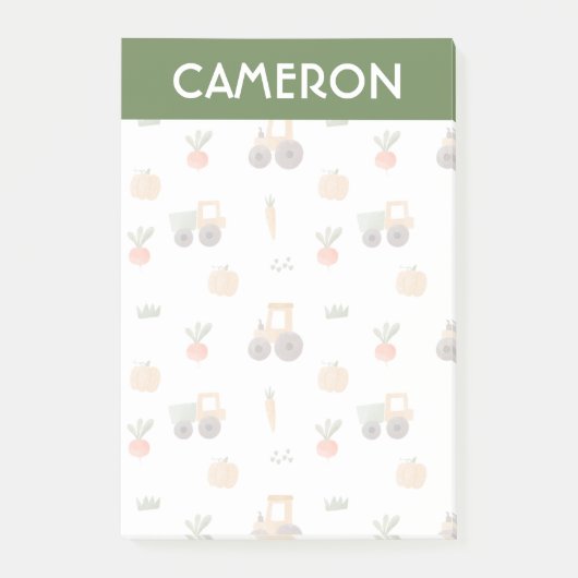 ファームガーデン水彩おもしろいパターン ポストイット (正面)