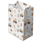 ファームガーデン水彩おもしろいパターン ミディアムペーパーバッグ (正面アングル)