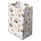 ファームガーデン水彩おもしろいパターン ミディアムペーパーバッグ (裏面アングル)