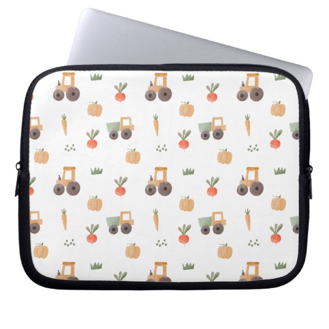 ファームガーデン水彩おもしろいパターン ラップトップスリーブ (正面)