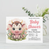 ファームガーリーオンライン牛の赤ちゃんシャワー 招待状 (スタンド正面)